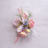 Load image into Gallery viewer, Dusty Rose Blue Flowers Corsage Boutonniere Set