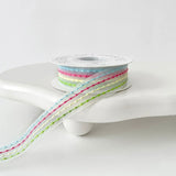 Load image into Gallery viewer, Pastel Embroidered Sheer Ribbon (2.5cmx8Yd)