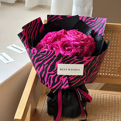 20pcs Zebra Print Flower Wrap Paper (57x57cm)