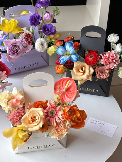 8pcs Foldable Floral Gift Box with Handle