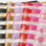 Load image into Gallery viewer, 20pcs Stripe &amp; Gold Heart Cellophane Wrap (57x57cm)