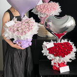 Load image into Gallery viewer, 3D Hearts Round Bouquet Arrangement Box