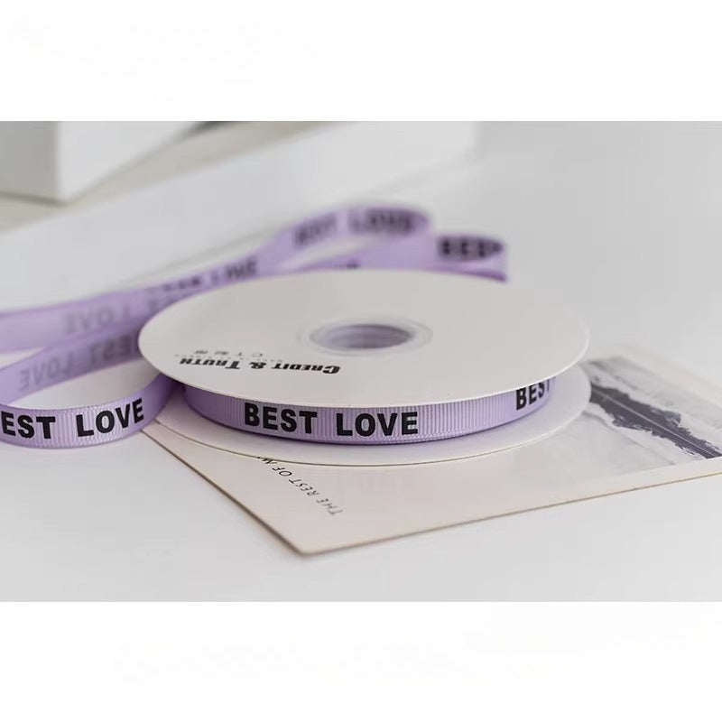 Ruban gros-grain BEST LOVE (1 cm x 22 m)