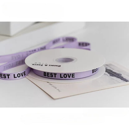 Ruban gros-grain BEST LOVE (1 cm x 22 m)