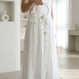 Load image into Gallery viewer, White Camellia Cascading Pearl Bridal Bouquet