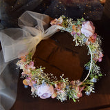 Load image into Gallery viewer, Purple Floral Wedding Crown Headpiece