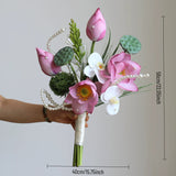 Load image into Gallery viewer, Pink Lotus &amp; Orchid Pearl Bridal Bouquet