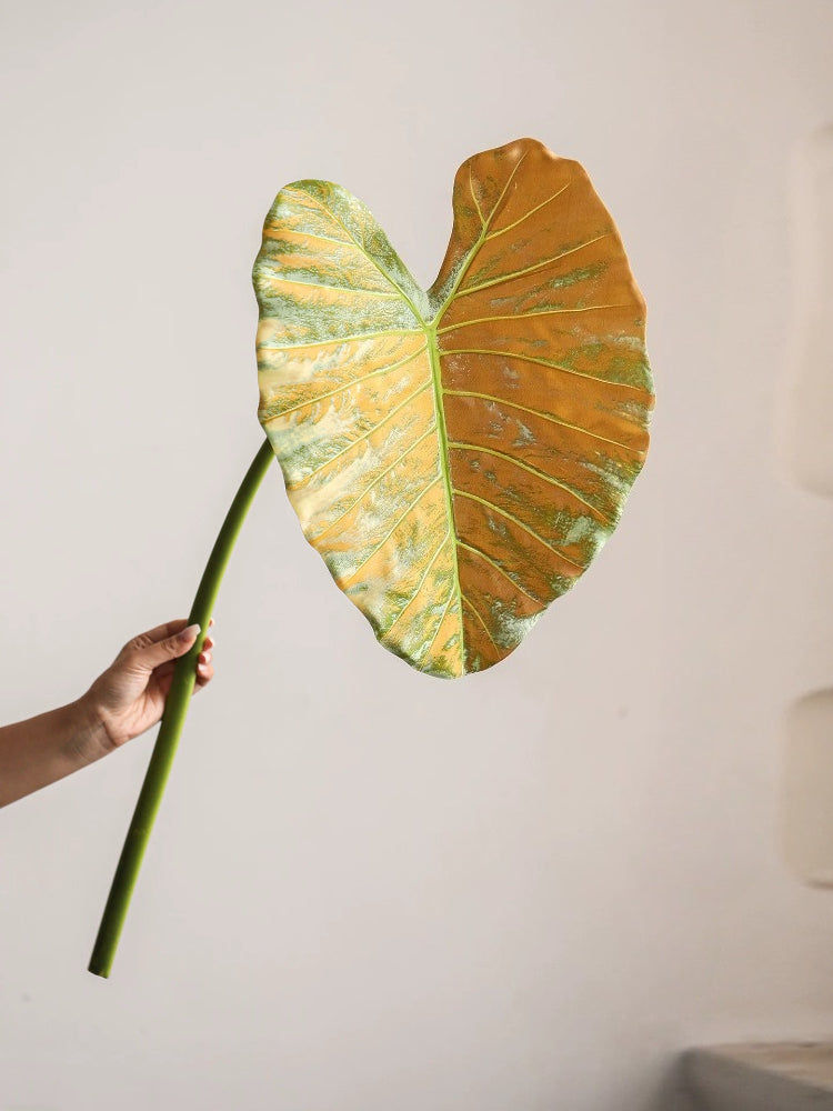 Tige de feuille d'oreille d'éléphant artificielle de 34 po