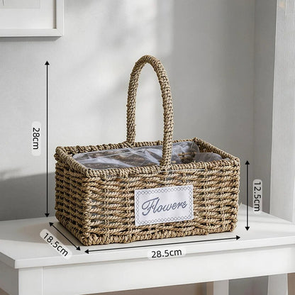 Rectangular Woven Flower Basket Set of 2