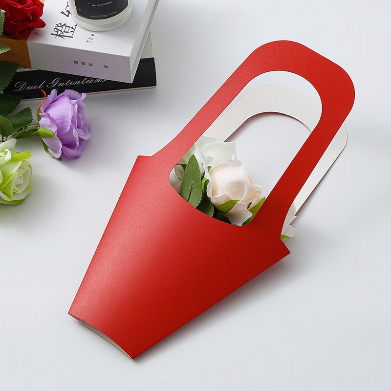 Solid-Color Kraft Paper Flower Bouquet Bags Pack 10