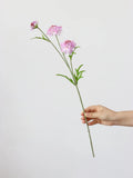 Load image into Gallery viewer, 3-Head Artificial Silk Scabiosa Stem (58cm)