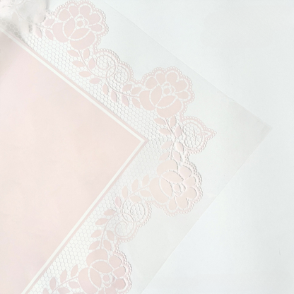 20pcs Lace Bordered Cellophane Wrap (57x57cm)