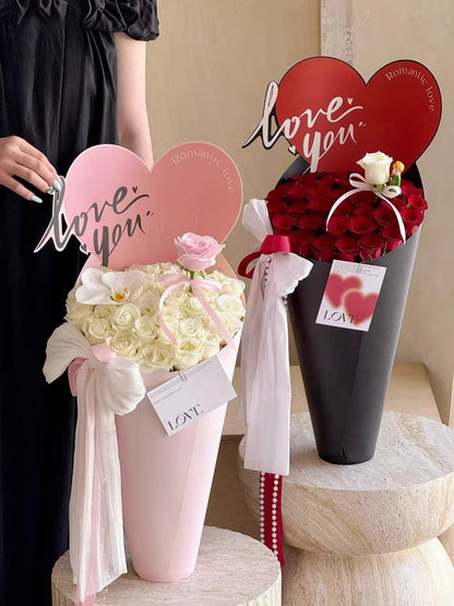10pc Valentine’s Day Rose Bouquet Wrap Paper