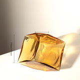 Load image into Gallery viewer, Brown Glass Cubed Art Vase