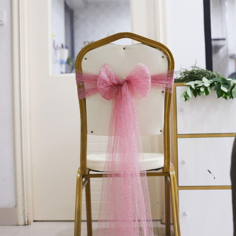 10pcs Sheer Fabric Chair Sashes for Weddings