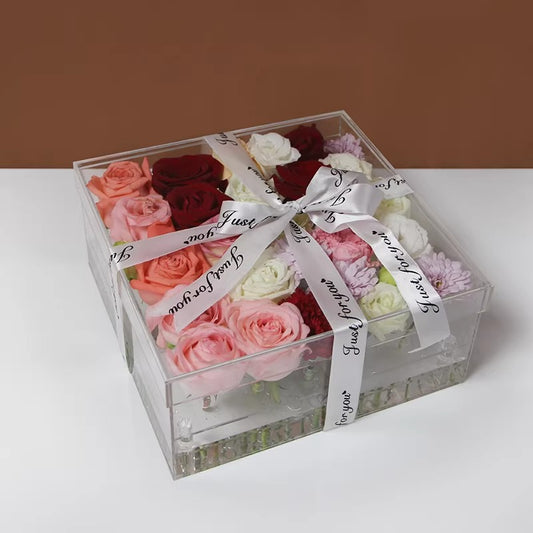 Transparent Square Acrylic Flower Box