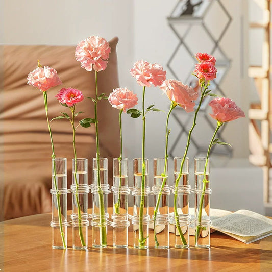 Flexible Hinged Glass Test Tube Vase