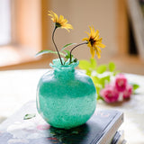 Load image into Gallery viewer, Modern Mint Green Speckled Glass Vase