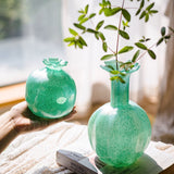 Load image into Gallery viewer, Modern Mint Green Speckled Glass Vase