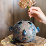 Load image into Gallery viewer, Whimsical Face Ceramic Flower Vase