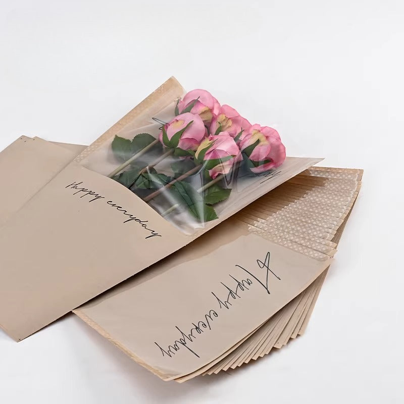 Flower Sleeves with Clear Window Pack 100