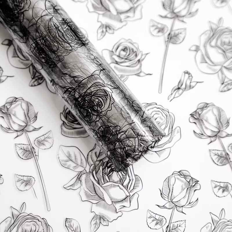 20pcs Rose Print Cellophane Wrap (57x57cm)