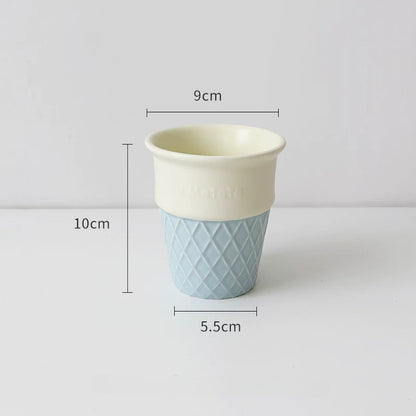Unique Ceramic Ice Cream Cone Flower Vase