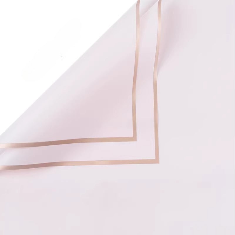 20pcs Gold Border Frosted Cellophane Wrap (56x56cm)