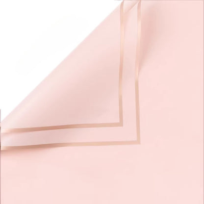 20pcs Gold Border Frosted Cellophane Wrap (56x56cm)