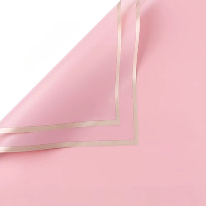 20pcs Gold Border Frosted Cellophane Wrap (56x56cm)