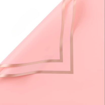 20pcs Gold Border Frosted Cellophane Wrap (56x56cm)