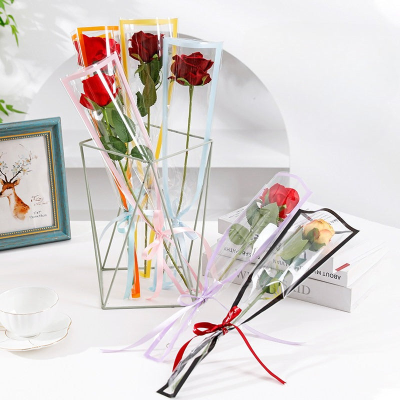 Color-bordered Single Stem Flower Sleeves Pack 100