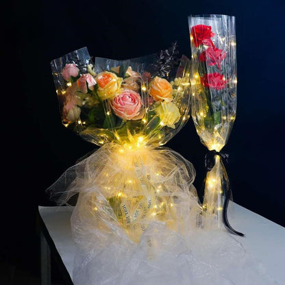 LED Light-Up Bouquet Cello Wrap Pack 10 (24" x 24")