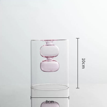 Artistic Transparent Colored Glass Vase
