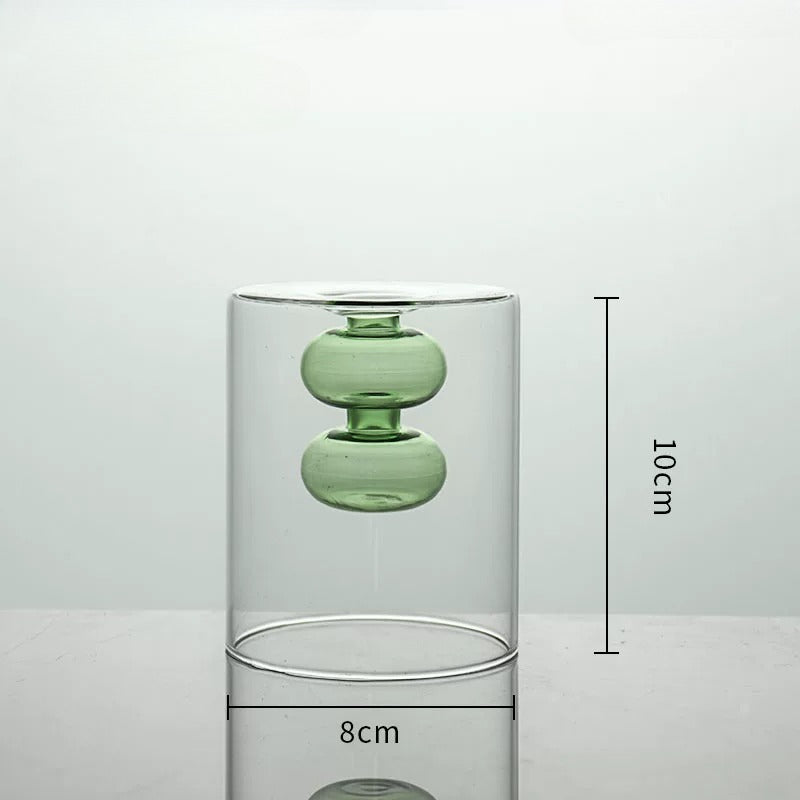 Artistic Transparent Colored Glass Vase