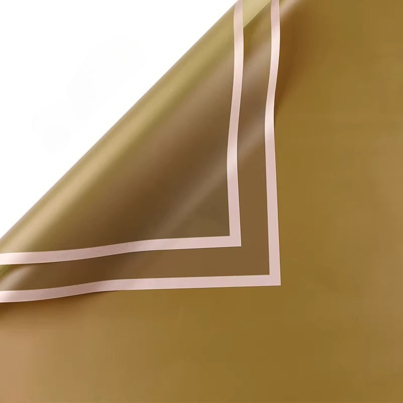 20pcs Gold Border Frosted Cellophane Wrap (56x56cm)