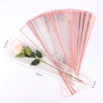 Color-bordered Single Stem Flower Sleeves Pack 100