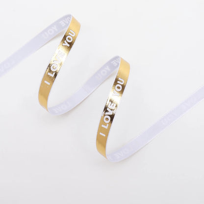 Gold Silver JUST FOR YOU Ribbon (1cmx40Yd)