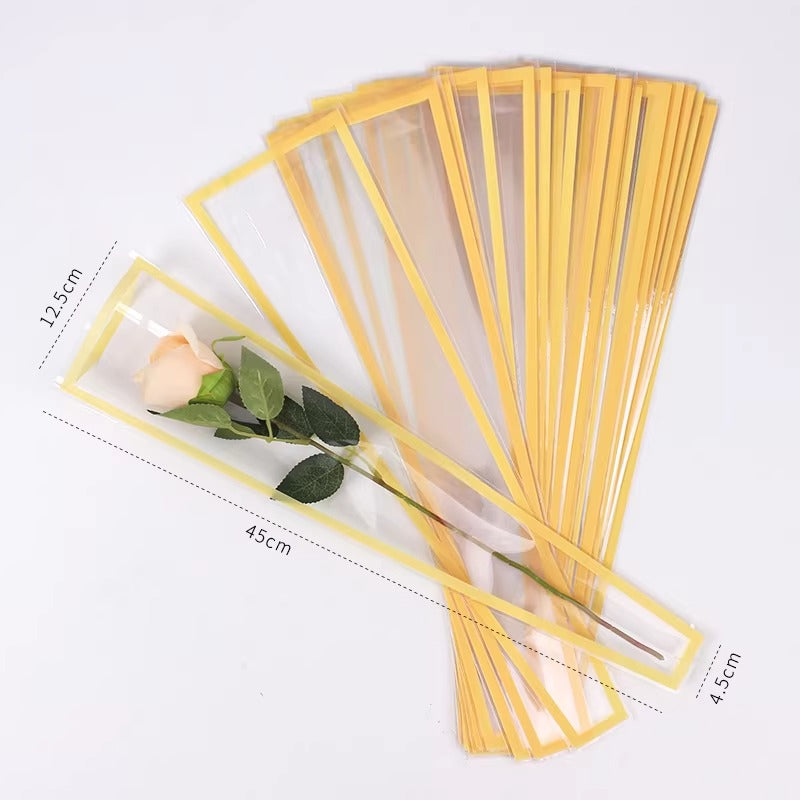 Color-bordered Single Stem Flower Sleeves Pack 100