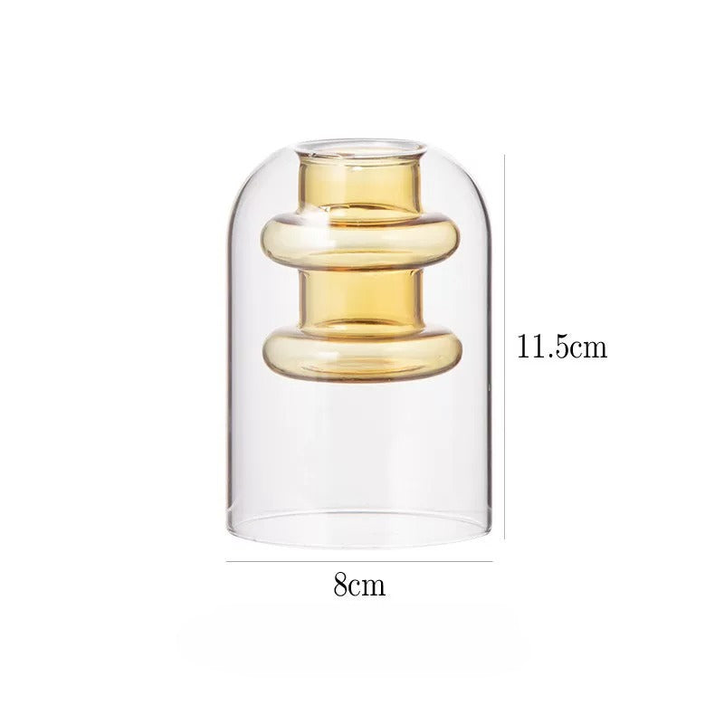 Artistic Transparent Colored Glass Vase