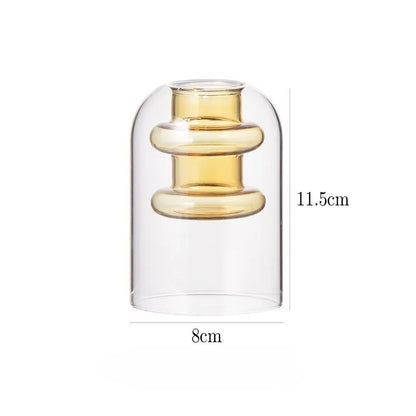 Artistic Transparent Colored Glass Vase