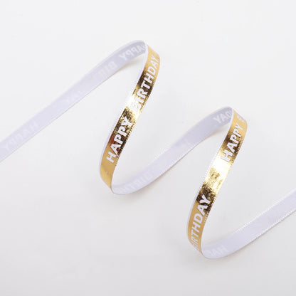 Gold Silver JUST FOR YOU Ribbon (1cmx40Yd)