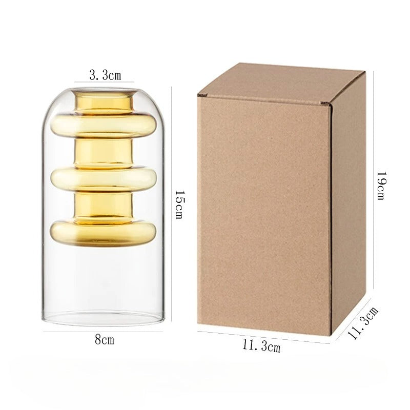 Artistic Transparent Colored Glass Vase