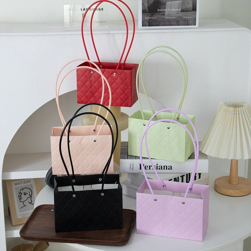 10 sacs à fleurs rectangulaires gaufrés diamant