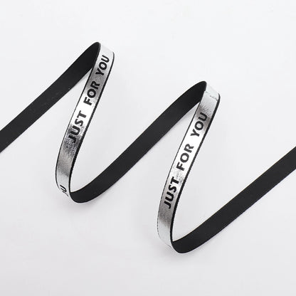Gold Silver JUST FOR YOU Ribbon (1cmx40Yd)