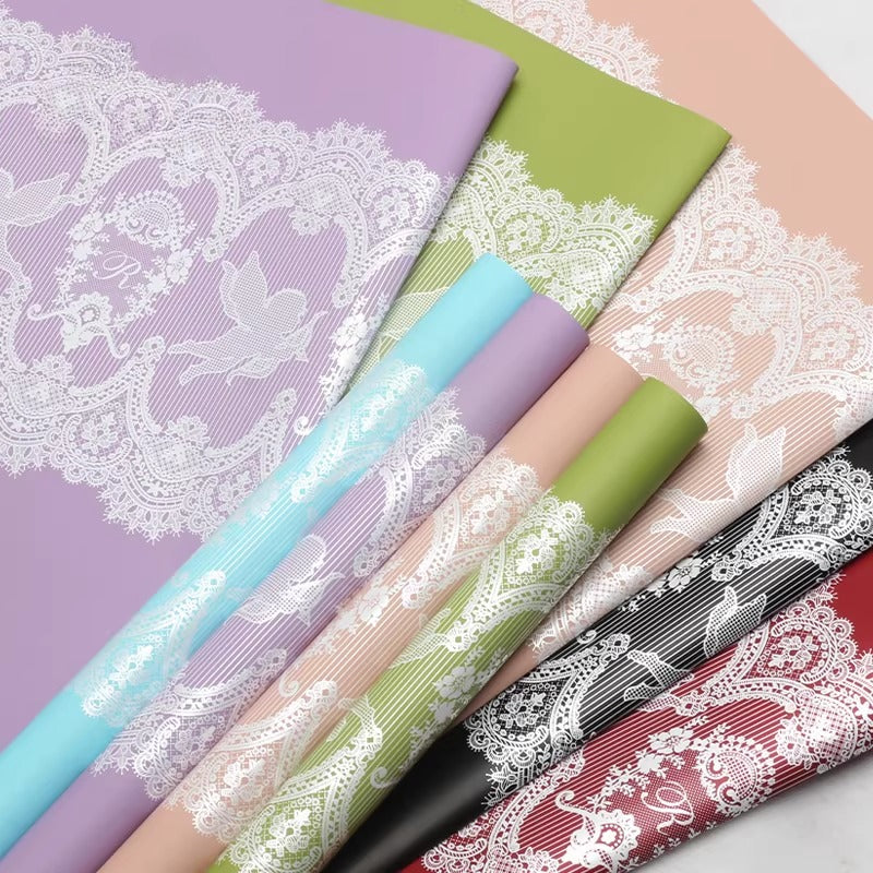 20pcs Lace Printing Bouquet Wrap Paper (57x57cm)