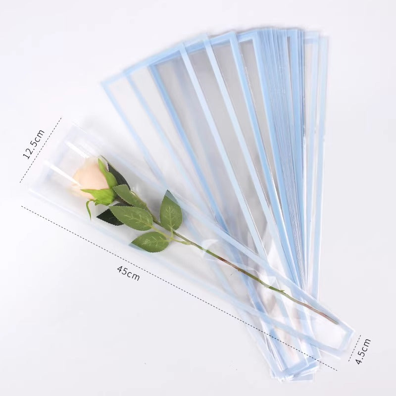 Color-bordered Single Stem Flower Sleeves Pack 100