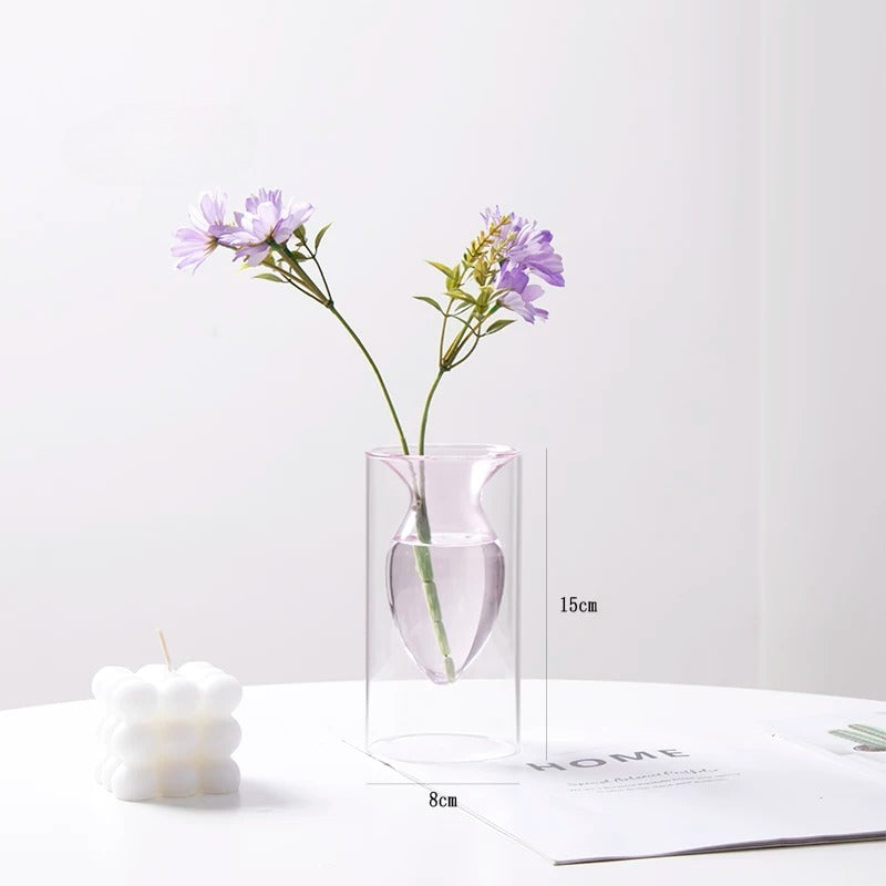 Artistic Transparent Colored Glass Vase