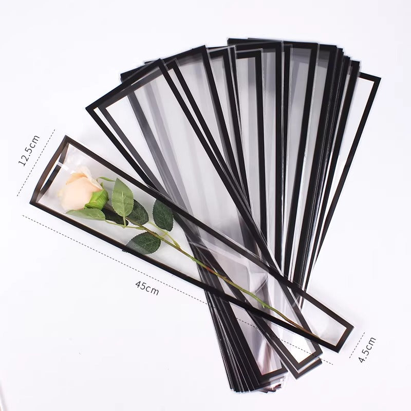 Color-bordered Single Stem Flower Sleeves Pack 100