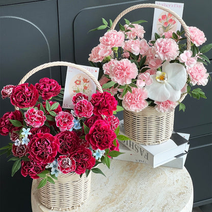 Panier en osier à main pour composition florale